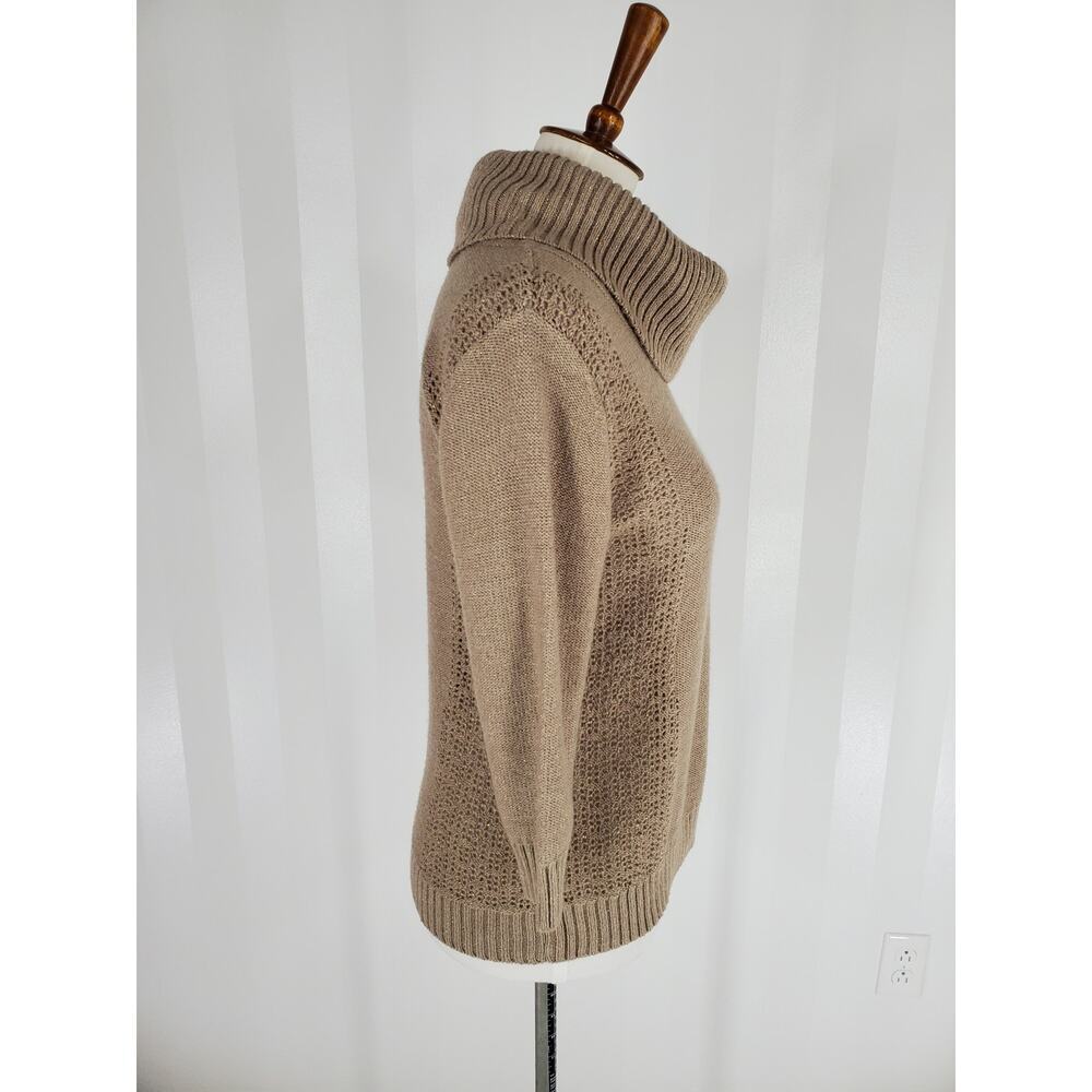 NEW YORK & CO Women's Taupe Cowl Neck Sweater Sz S - Picture 2 of 10